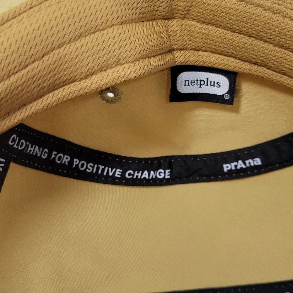 Prana Foothills Flat Brim‎ Hat UPF 50 Tan Adjustable Unisex Logo Packable NEW